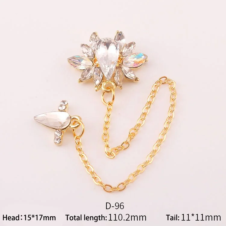 Nail Decoration Elegant Designs 5 pcs/Set Alloy With Exquisite Zircon Rhinestones For Nail Tips Beauty Salons