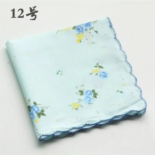Handkerchiefs Women Soft Floral Printing Cotton Elegant Classic Pockets Square Handkerchief Womens National Style Simple Trendy