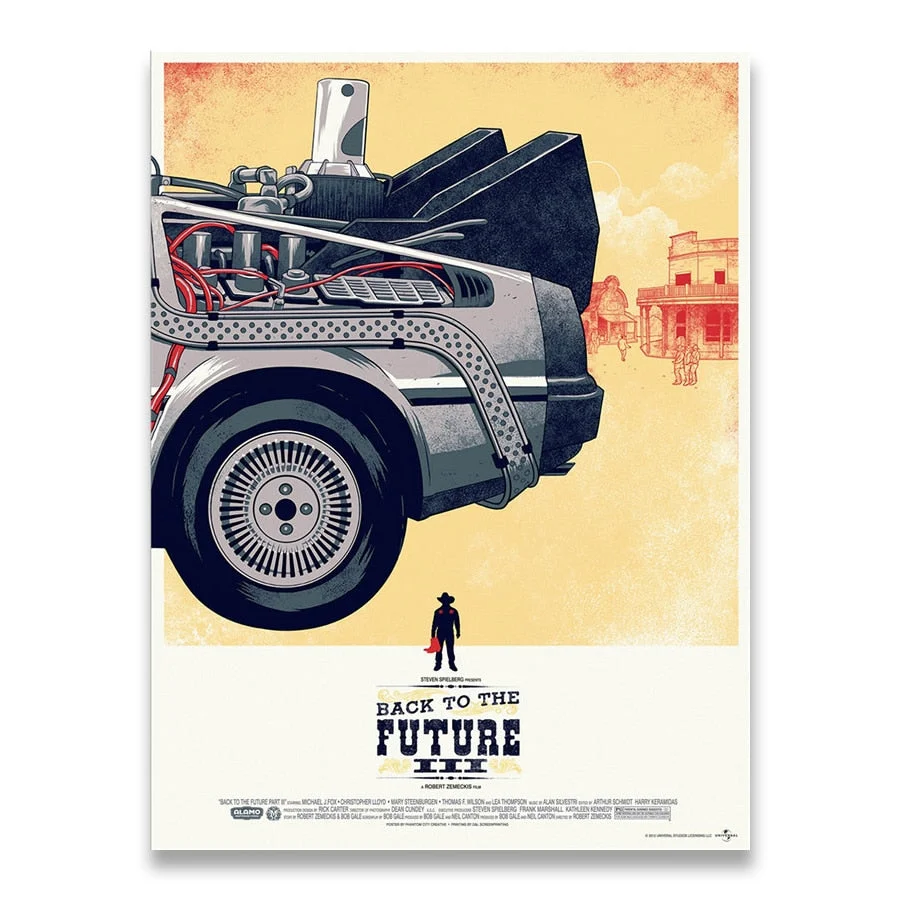 Back To The Future Car Poster Art Paintings Silk Canvas Poster Print Classic Movie Pictures Home Decor Boy Kid Gift