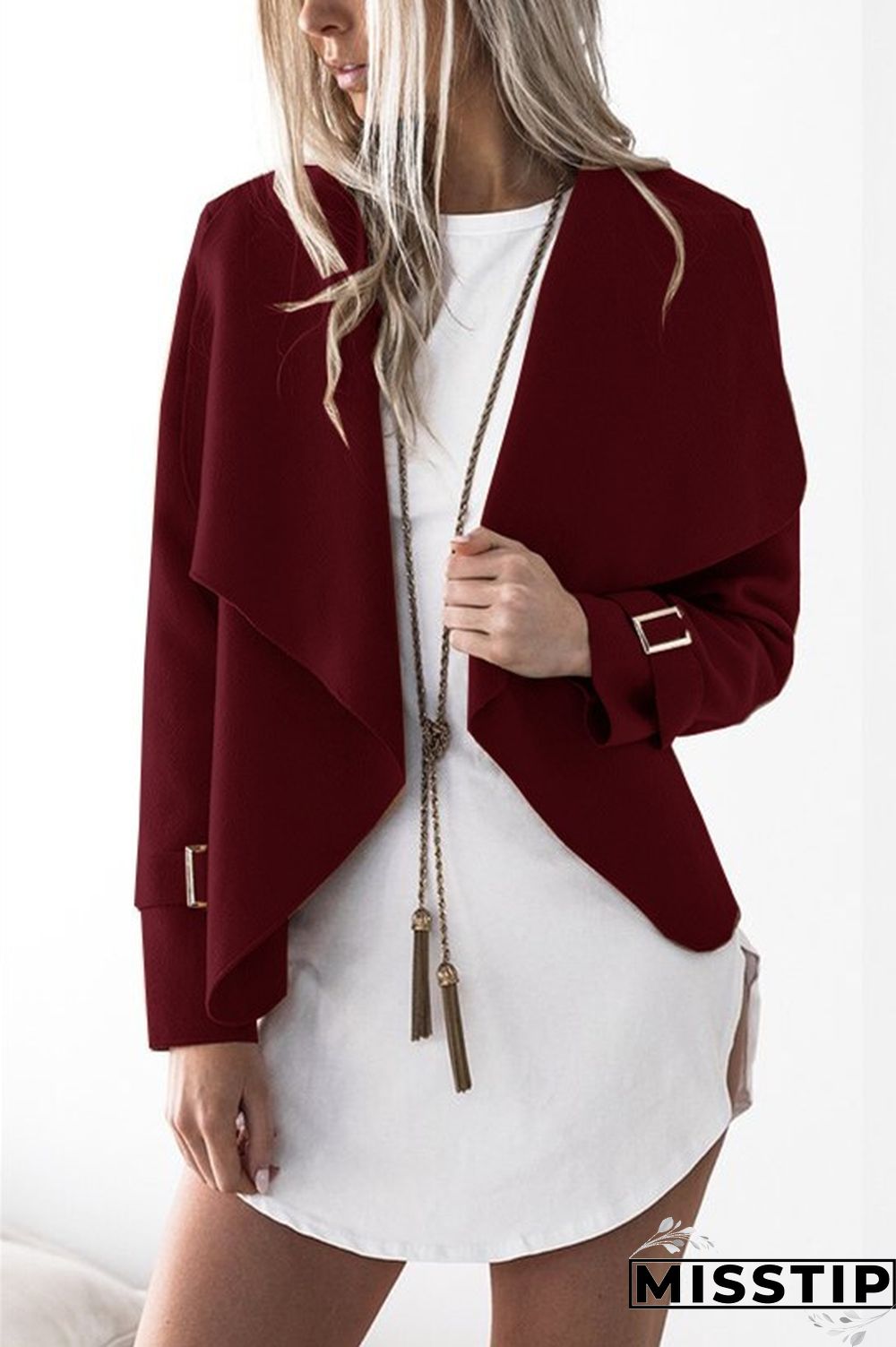 Black Fashion Casual Lapel Coat Top
