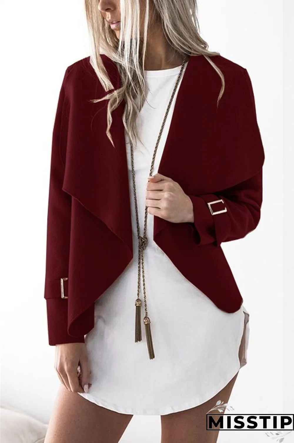 Black Fashion Casual Lapel Coat Top