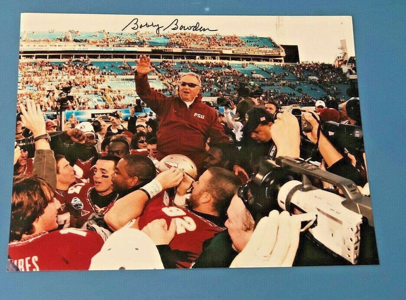 BOBBY BOWDEN SIGNED 11X14 FSU SEMINOLES Photo Poster painting W/COA IN PERSON AUTOGRAPH