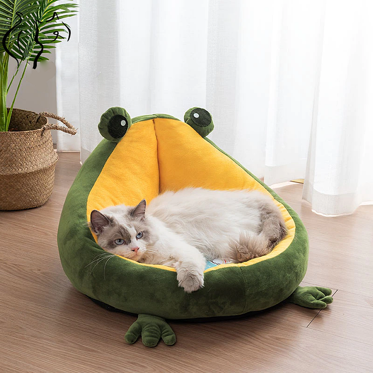 Cats and Small Dogs Frog Shape Bed House - Gotamochi Kawaii Shop, Kawaii Clothes