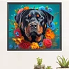 (US Only)Dog 5D DIY Full Drill Round Diamond Painting Kit Home Wall Room Decor 40x35cm