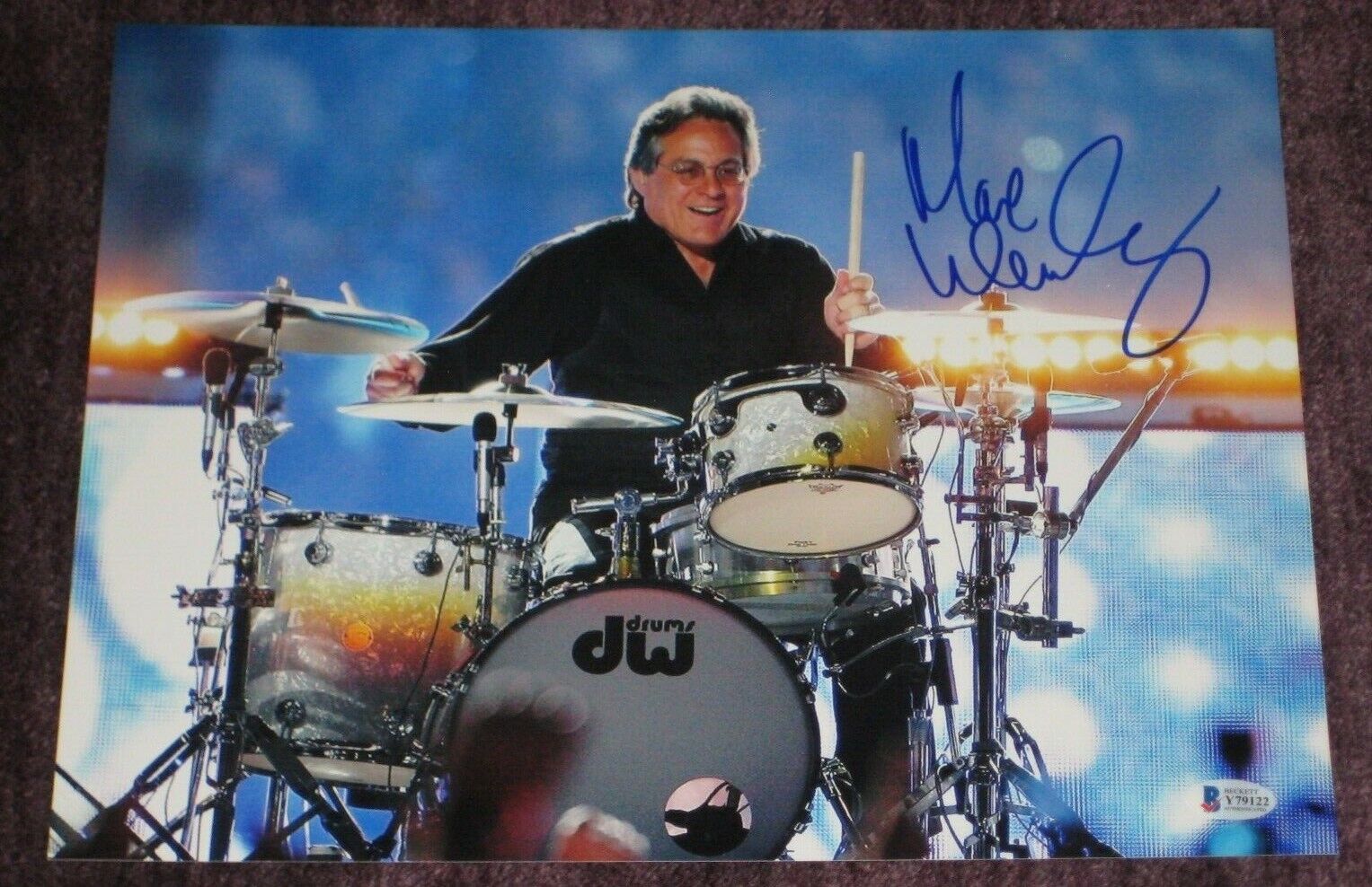 MAX WEINBERG Signed E STREET BAND 11x14 Photo Poster painting w/ Beckett COA