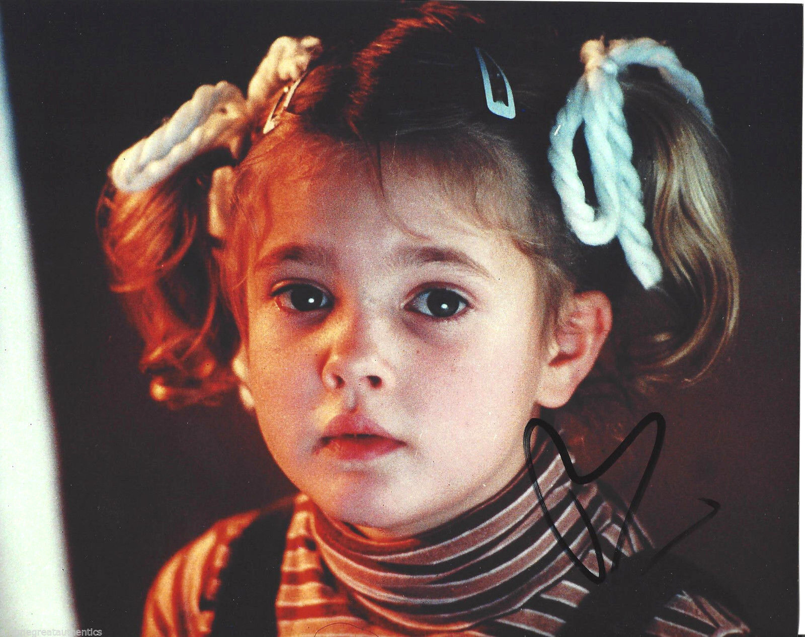 DREW BARRYMORE HAND SIGNED AUTHENTIC 'E.T.' 8X10 Photo Poster painting B w/COA SEXY ACTRESS