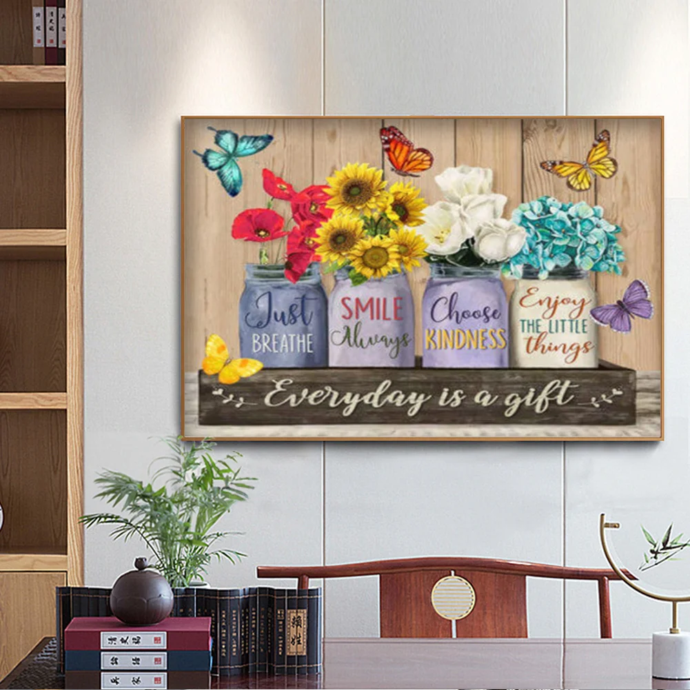 Diamond Painting - Full Round Drill - Flower Saying(50*40cm)