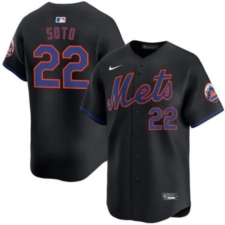 Men's New York Mets #22 Juan Soto Black Alternate 2025 MLB Limited Jersey