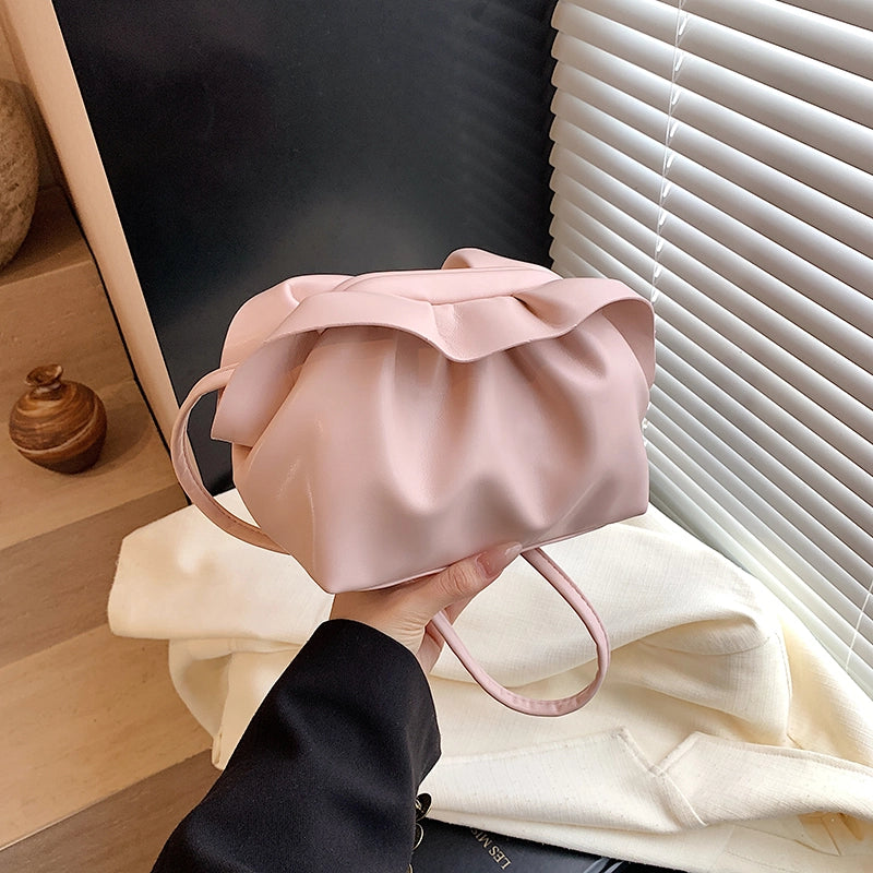 Women’s Medium Pu Leather Solid Color Vacation Classic Style Sewing Thread Square Buckle Crossbody Bag