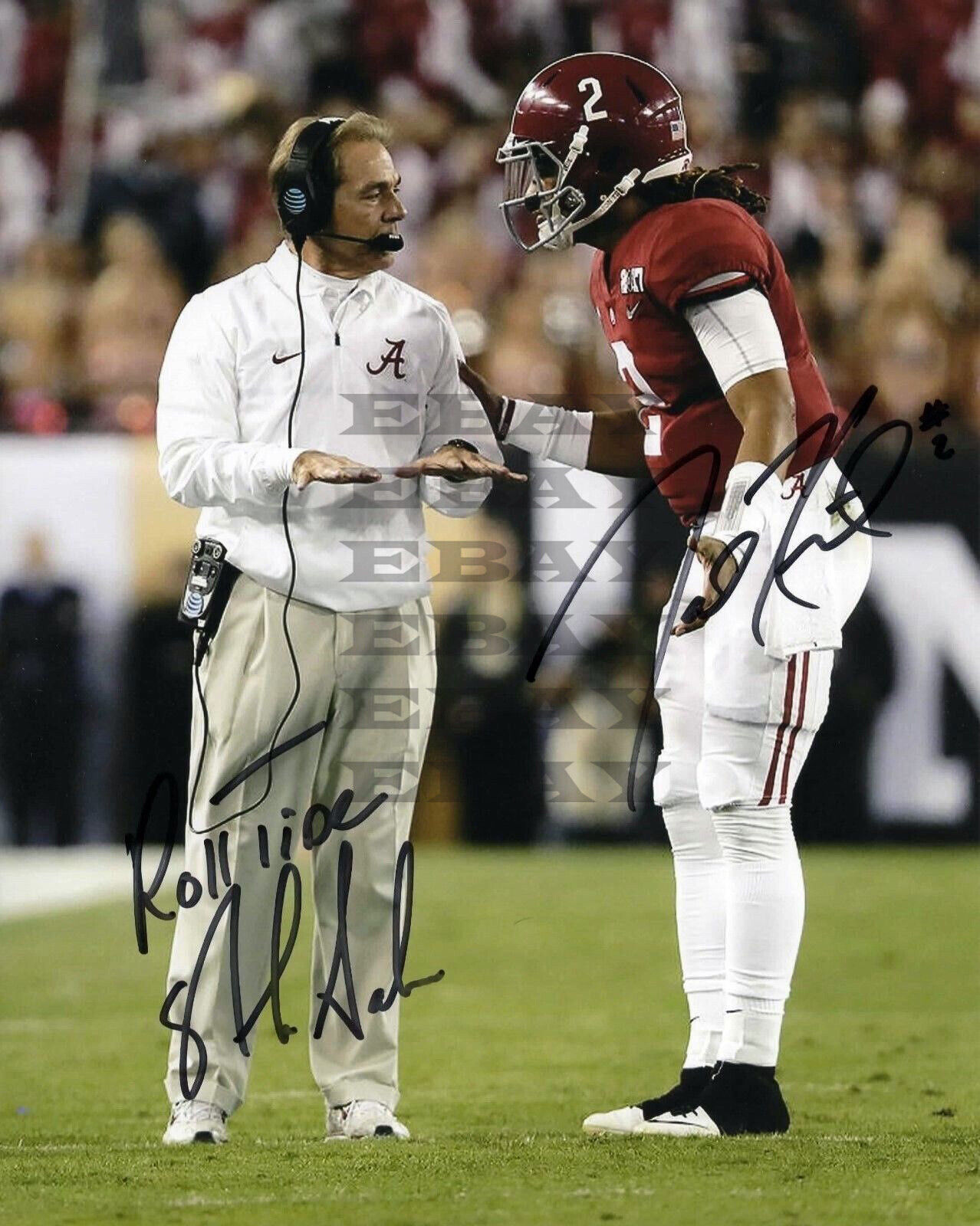 Nick Saban & Jalen Hurts Alabama Signed 8x10 autographed Photo Poster painting Reprint