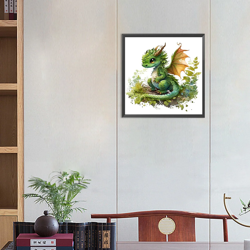 Full Round Diamond Painting 30*30cm - Little Dragon