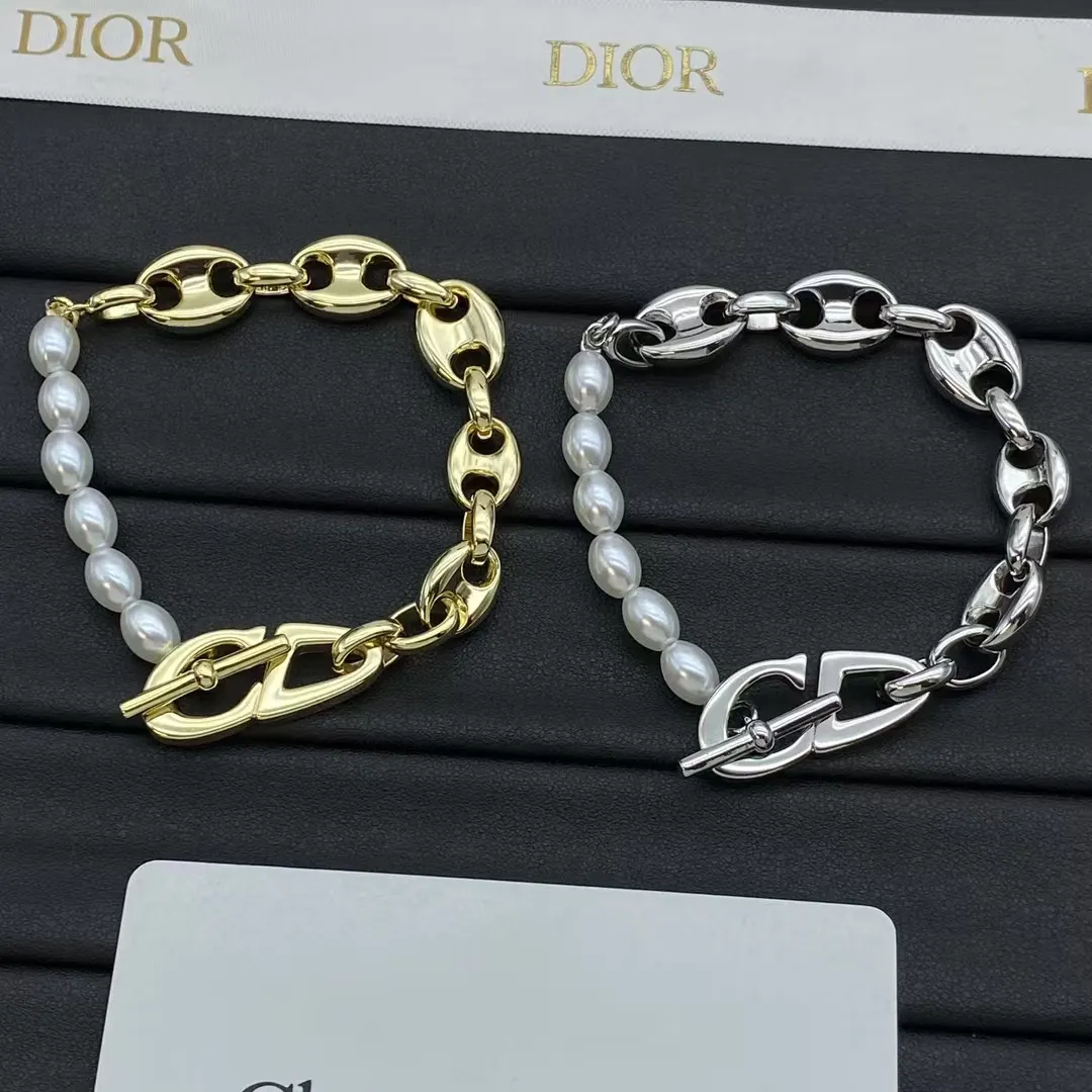 Dior Pearl and Chain Bracelet