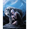 Diamond Painting-DIY Round Partial AB Dill Wolf Girl(45x35cm)