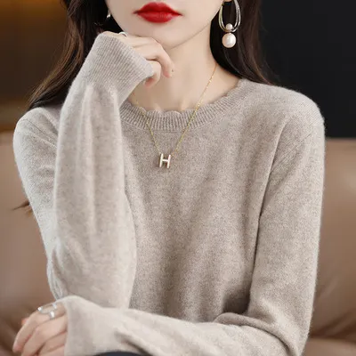 Churchf Churchf Collar Long Sleeve Knit Sweater Foreign Style Set Sweater Autumn Winter New Style Lace Collar Loose Outside Wear Temperament Base Unlined Upper Garment