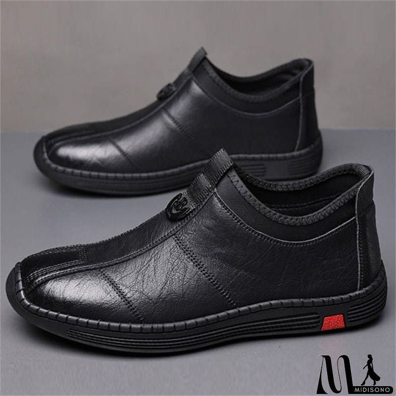 MidiSono - Men's Autumn Comfy Breathable Slip-on Business Genuine Leather Shoes
