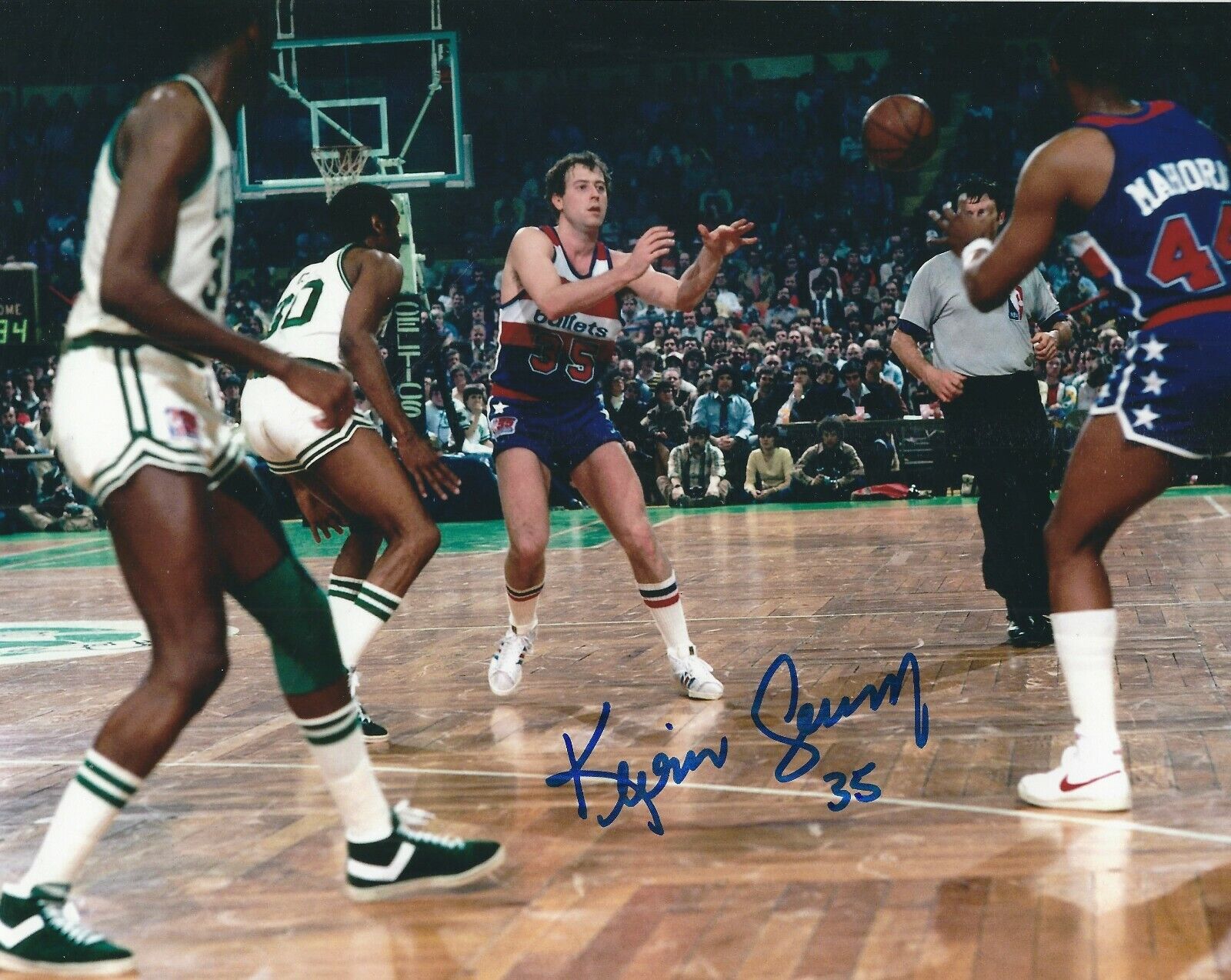 Signed 8x10 KEVIN GREVEY Washington Bullets Autographed Photo Poster painting w/COA