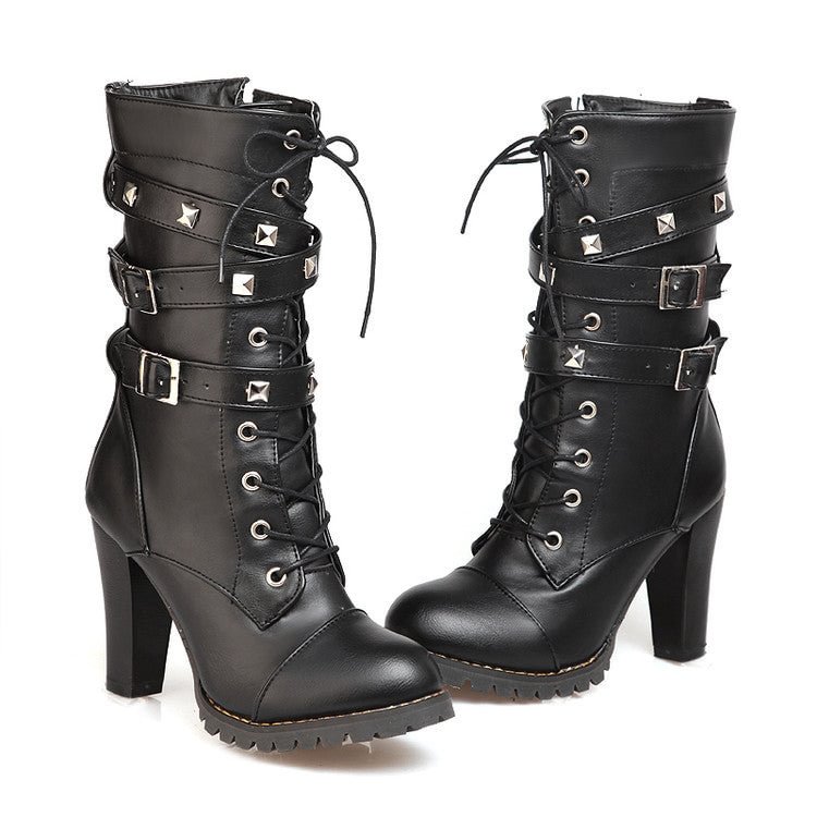 Rivet High Heel Boots