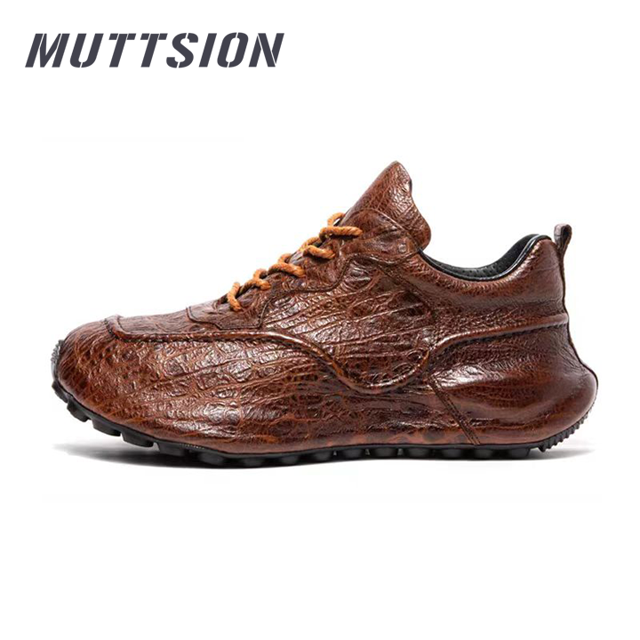 MUTTSION Handmade Pattern Casual Trendy Leather Height Enhancement  Shoes MUTTSION.COM MUTTSION