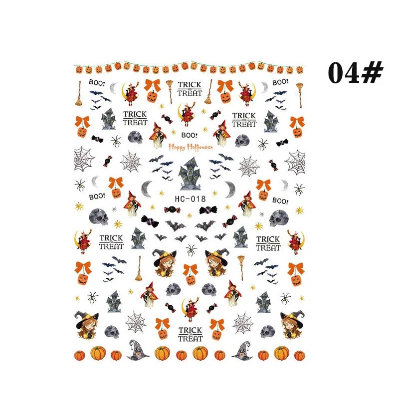 1PCS Bloody Halloween Theme Nail Foil Stickers Red Hand Scar Lips Snake Anime Nail Design 3D ManicureS Gel Polish Decor Sliders