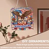 Diamond Painting Single-Sided Acrylic Flag and USA 250th Hanging Pendant Sun Catcher for Home Garden Wall Door