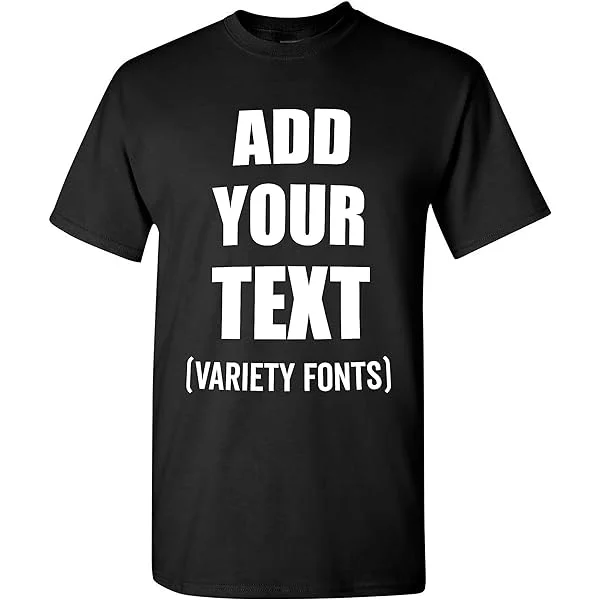 Custom T-Shirt Add Your Text Personalized T Shirt for Men & Women Cotton Tee X-Large Gray