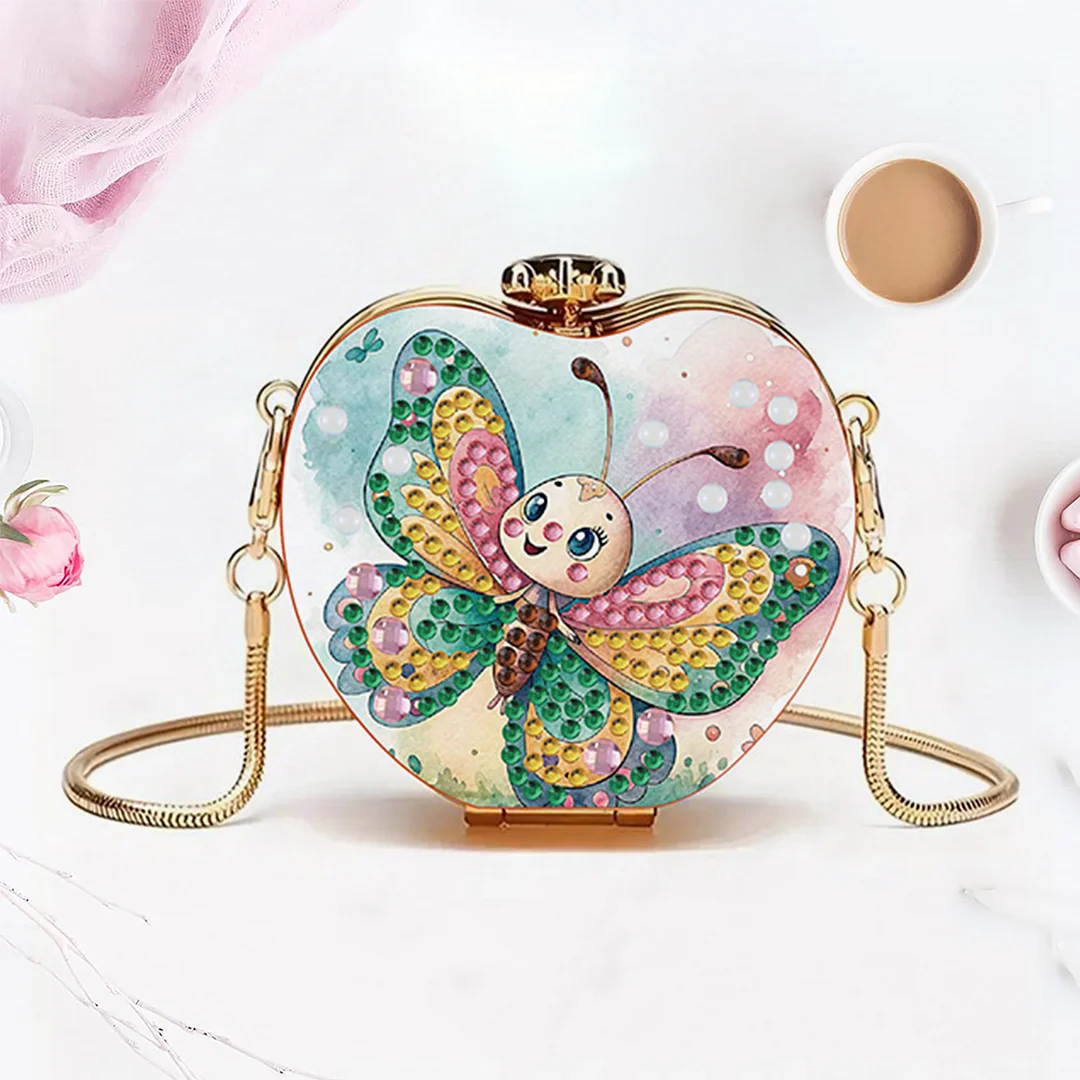Butterfly DIY Acrylic Love Art Diamond Painting Coin Purse with Chain for Women