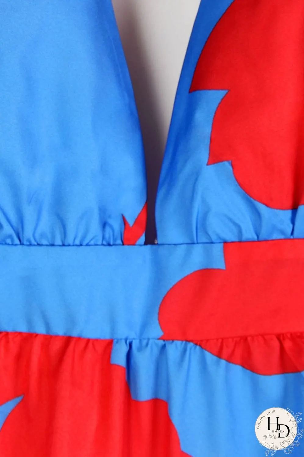 Contrast Halter Neck Maxi Dress