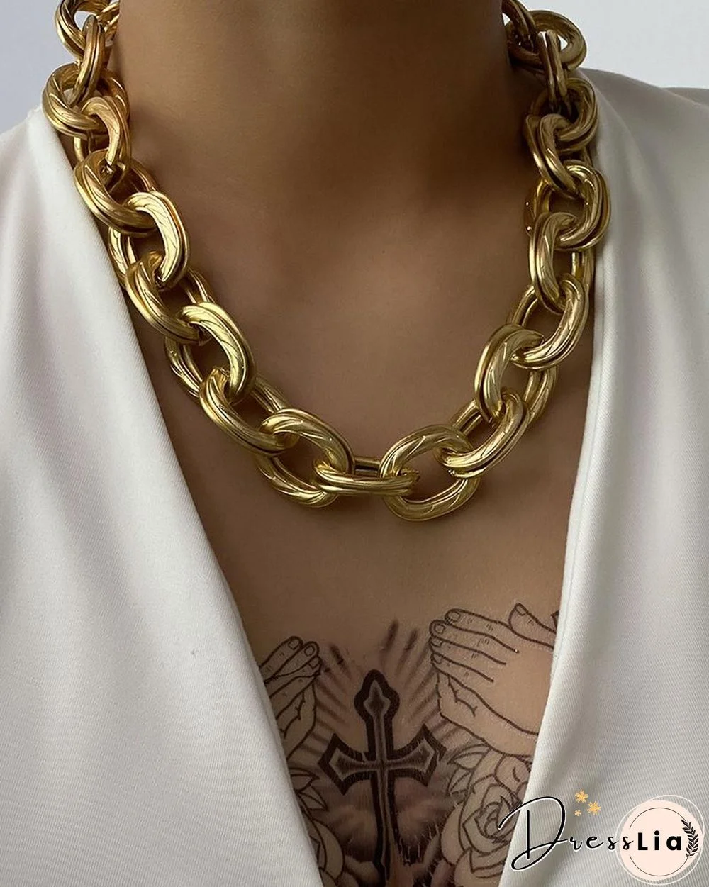 Hip-hop Style Rock CCB Chunky Chain Necklace