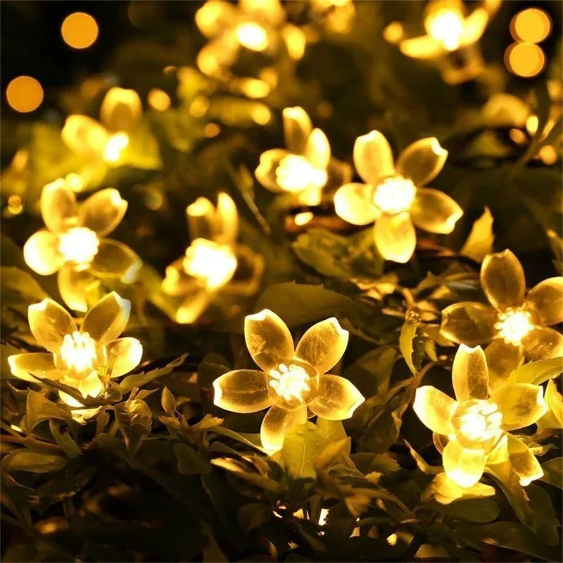 Tegooe Solar Cherry Blossom LED String Lights - 5M