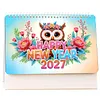 Animal 2027 DIY Paper Diamond Painting Calendar Set Special Shaped Drill Monthly Flip Tabletop Calendar Kit Handmade for Adults Beginners Gift Home Office Decor