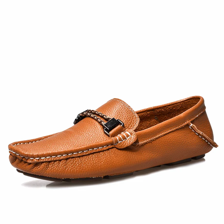 Buckle Patchwork PU Leather Slip-On Vintage Loafers Shoes