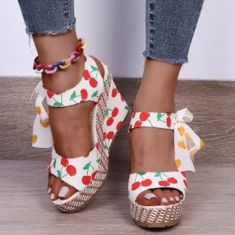 Sandals Women Summer New Fashion Women's Sandals 2021 Comfy Wedges High Heel Flower Sweet Elegant Woman Shoes Sandals
