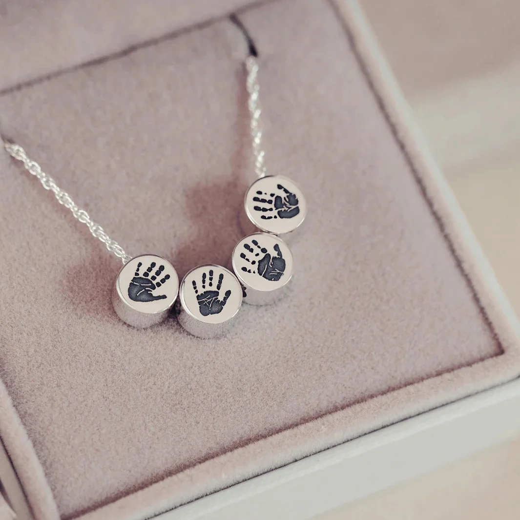 Handprint or Footprint Charms Family Necklace