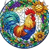 Diamond Painting Acrylic Stained Glass Rooster Hanging Pendant