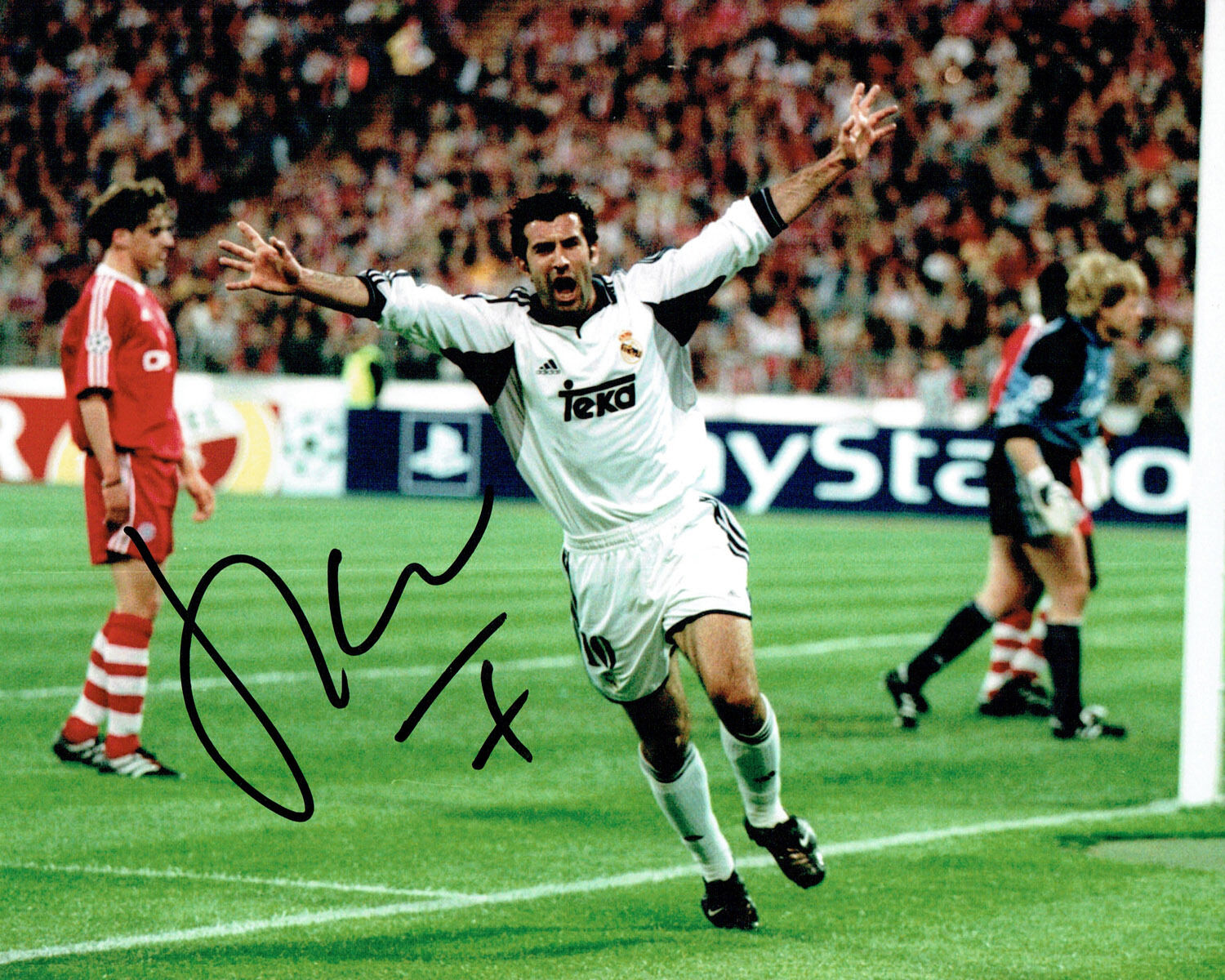 Luis FIGO SIGNED Autograph 10x8 Action RARE Photo Poster painting AFTAL COA Football Real Madrid