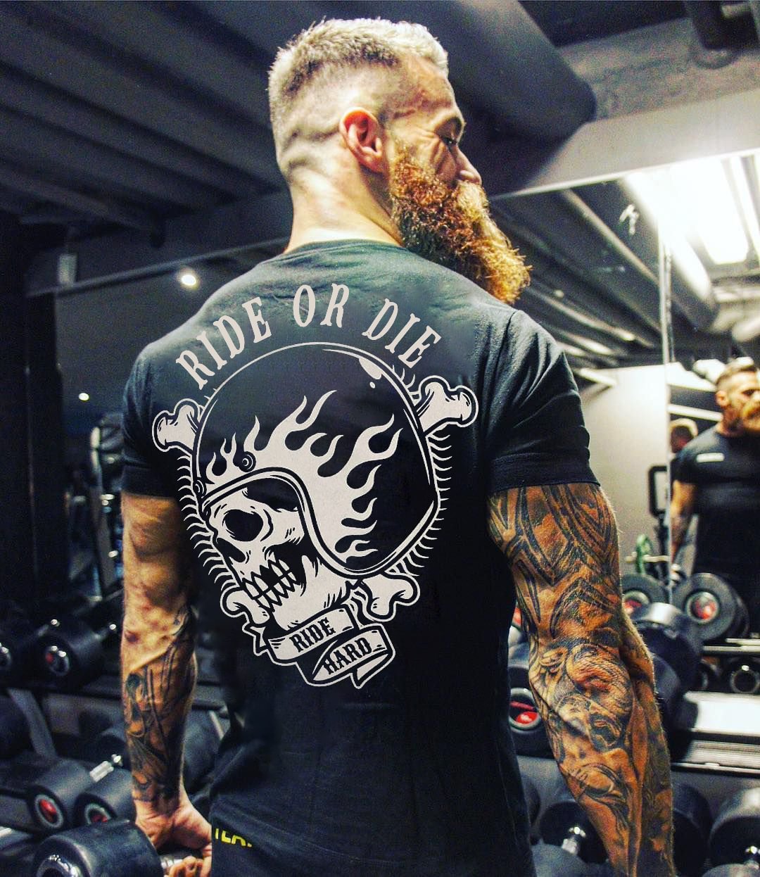 ride or die fire skull casual T-shirt - Krazyskull