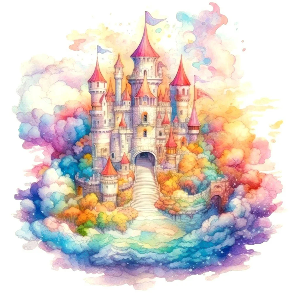 Full Round Diamond Painting - Clouds Sky Castle(Canvas|30*30cm)