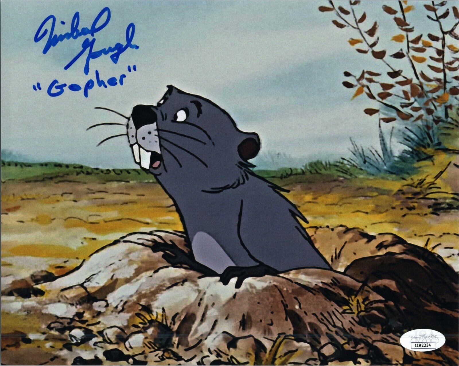 MICHAEL GOUGH Authentic Hand-Signed GOPHER ~Winnie The Pooh