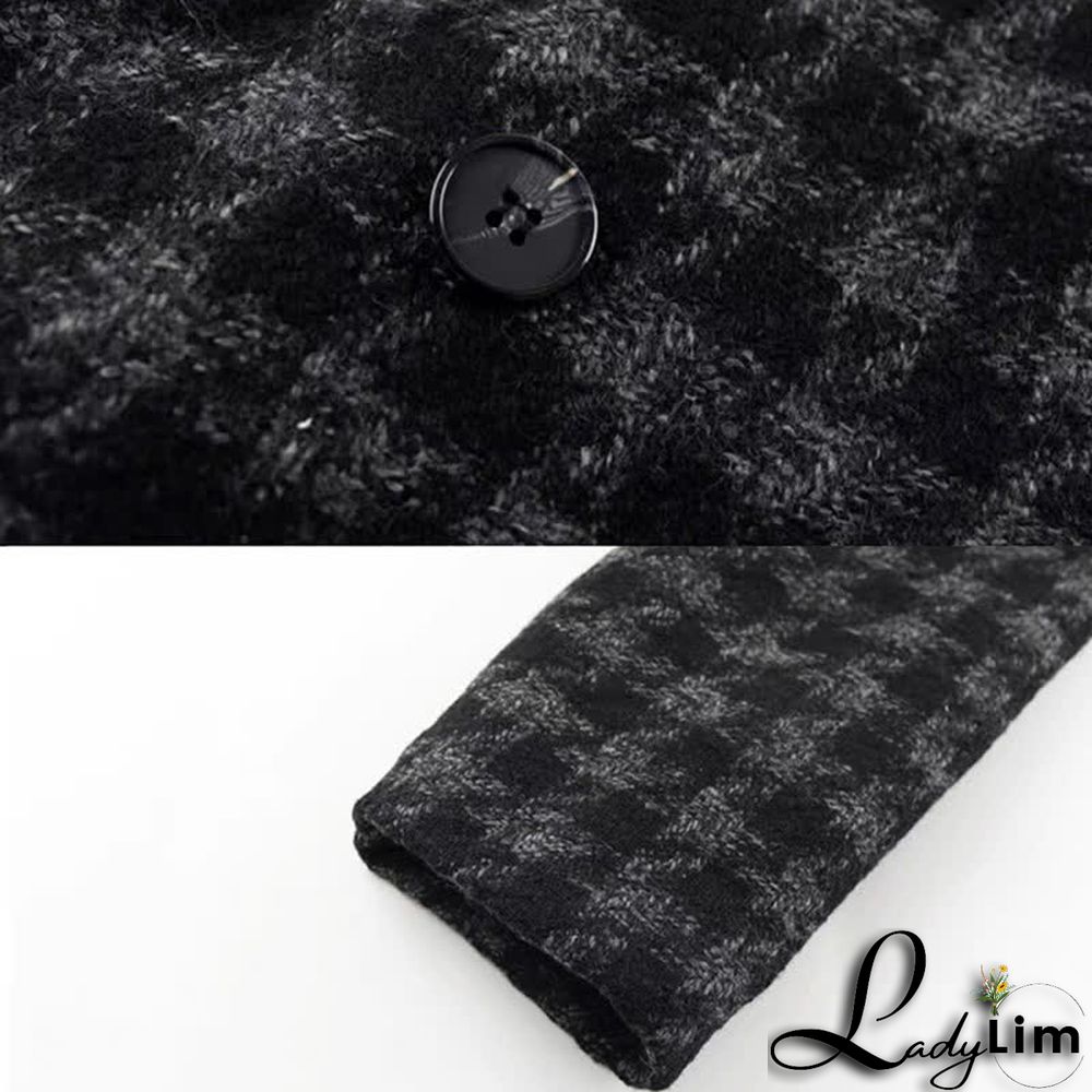 Chic Lattice Print Lapel Blazer T-Shirt High Waist Slim Denim Pants