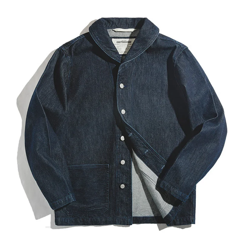 Men's Denim Jacket Coverall with Big Pocket