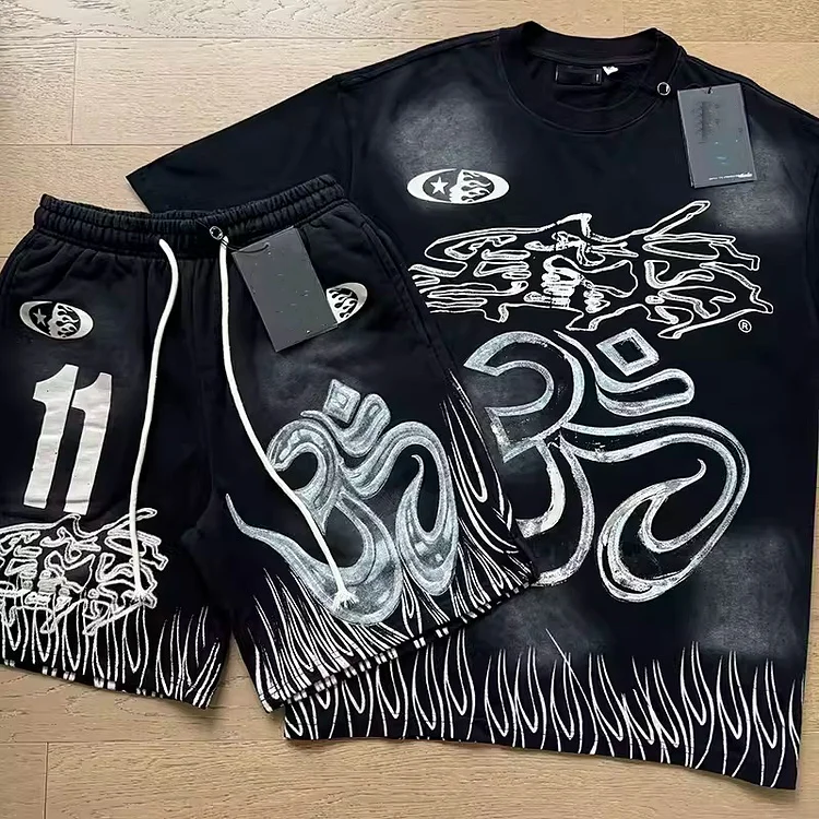 Personalized Hellstar Graphic T-shirt And Shorts Set