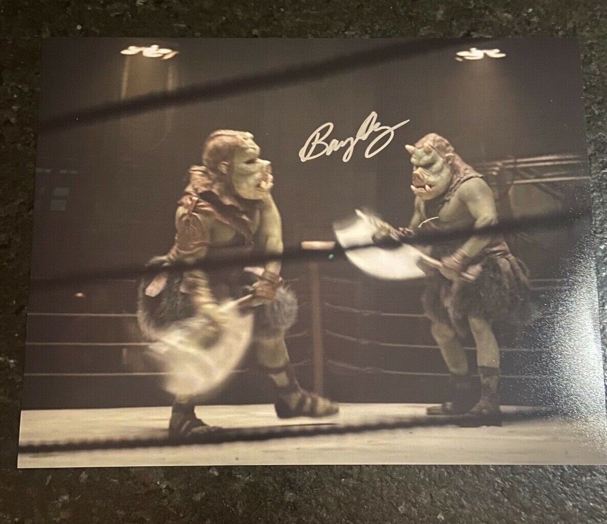 * BARRY HANLEY* signed 11x14 Photo Poster painting * GAMORREAN FIGHTER * THE MANDALORIAN * 6