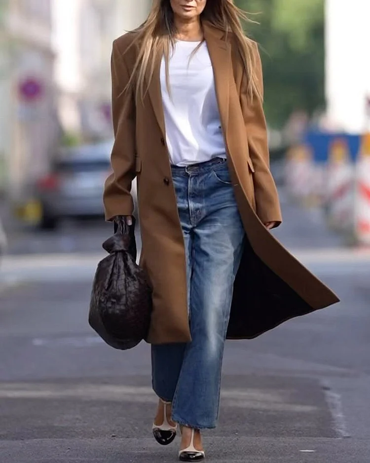 Solid Color Casual Fashionable Coat