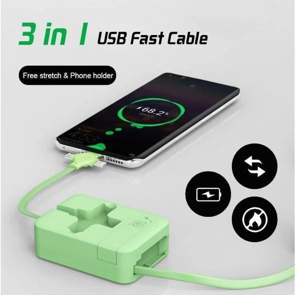 🔥Hot Sale Promotion 49% OFF - 3 in 1 Data Line Fast Charging Line Storage Box⚡⚡