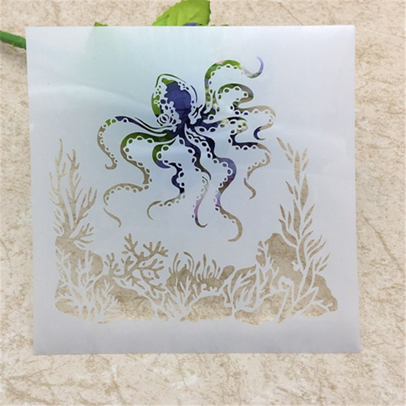 Octopus Plastic Layering Stencils for DIY Scrapbooking/photo album Decorative Embossing DIY Paper Cards Crafts