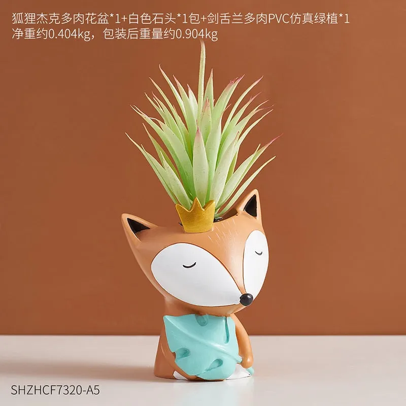 Cartoon Animal Flowerpot Balcony Decorations Pots for Plants and Flowers Garden Pots Modern Home Office Decor Children's Gifts