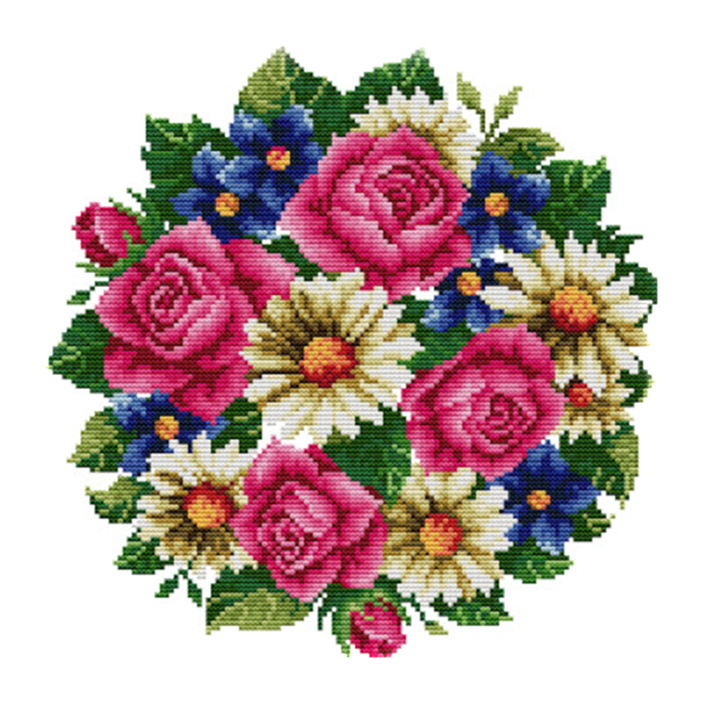 

Flower - 11CT Stamped Cross Stitch - 40*40CM, 501 Original