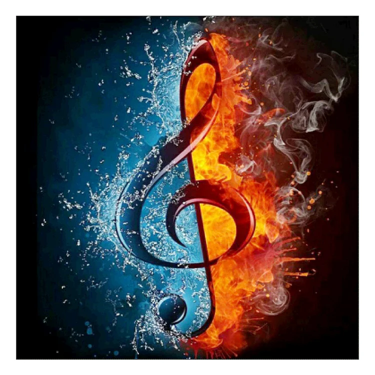 Flaming Notes 11Ct Stamped Cross Stitch 36*36Cm
