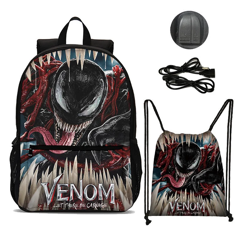 MayouLove Venom School Laptop Backpack and Drawstring Bag for school-Mayoulove