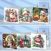 6Pcs DIY Christmas Deer Bear Dog Diamond Painting Cards